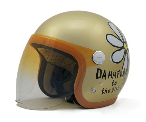 SUNUP(サンアップ) バイク用 ヘルメット ジェット型 SL-001 FLOWER(フラワー) シャンパンゴールド サイズ:LADY'S FREE(57-58cm) (シャンパンゴールド)